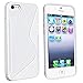 eForCity® TPU Rubber Skin Case Cover compatible with Apple® iPhone® 5 / 5S, White S Shape