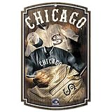 Chicago White Sox Wood Sign w/Throwback Jersey