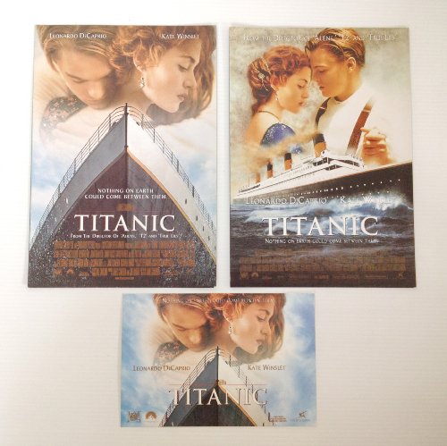 A Set of Collectible 2 Titanic Movie Flyers and 1 Postcard(flyer Size:11.50×8.50 Inches) Starring Leonardo Dicaprio and Kate Winslet