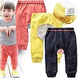 (ハニーブロッサム) HONEY BLOSSOM お尻 が 可愛い 【 ベビー モンキー パンツ 】 快適 おむつ すっぽり マチ付き カットソー 長ズボン 男の子 女の子 おしゃれ 赤ちゃん 服 普段着 プレゼント m120 navyblue 90