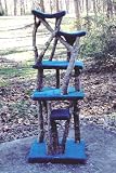 Time to Climb 5 Level Rustic Cat Tree : Color GRAY : Leg Covering SISAL ROPE ON ONE LEG : Size 2 CRADLES, 1 SMALL FLAT, 2 FLAT PLATFORM