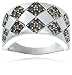 Sterling Silver Brown Diamond Checkered Ring