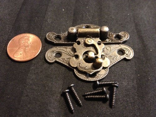 Sets Box Case Lock Mini Dollhouse Antique Bronze Wood Box Latch Hinge Small