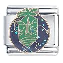 Tiki Man Green Travel & Flags Italian Charm