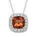 1/3ctw Diamond and Citrine (8 x 8 mm) Pendant in 14k White Gold (HI/I1)