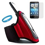 Red Durable Neoprene Protective Sports Active Exercise Workout Armband with ....