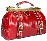 DELARA Handtasche kleine rote Arzttasche Leder