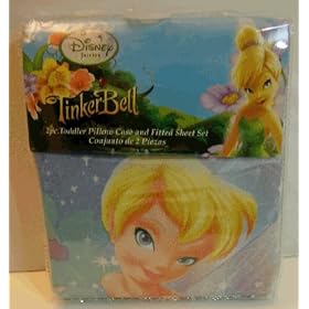 TinkerBell 2 Piece Toddler Set ~ Fitted Sheet & Pillow Case