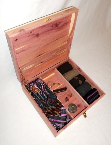 Cedar Essence Cedar Storage Box: 3-Section with Lid and Clasp 14.5"Wx12.5Lx4.5"H (UNFINISHED) FREE SHIPPING