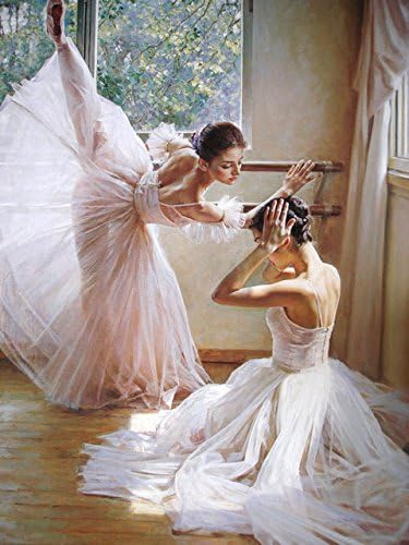 SUTEGISUPE Dancing Girl Wall Canvas Oil Paintings Ballet Picture Modern Wall Art for Living Room Home Decor Wall Decor