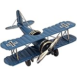 niceeshop(TM) Retro Aircraft Metal Biplane Model Home Study Room Decorations (Blue)