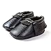 Baby Boy Girl Pre-Walker Leather Tassel Fringe Moccasin Slip-on Shoes (13-18 Months, Black)