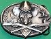 F1 Western Skeleton Cowboy Rifles Belt Buckle