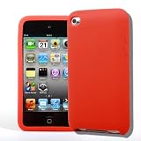 4G Touch Red Silicone Protective Armour Case Cover & Screen Protector Kit for New Apple iPod Touch 4th Generation - 8GB 32GB 64GB
