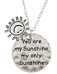 Jewelry: Silver Tone "You Are My Sunshine My Only Sunshine" Charm Necklace Gift Boxed Fashion Jewelry