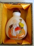 Chinese Enamel Glass Snuff Bottle : Longevity God