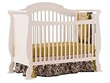 Stork Craft Valentia Fixed Side Convertible Crib, White Stork Craft Valentia Fixed Side Convertible Crib, White