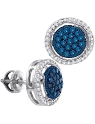 10KT White Gold 0.39CT-Diamond Fashion Earrings