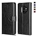 OCASE Samsung Galaxy S9 Case Leather Flip Wallet Case for Samsung Galaxy S9 Devices (Black)