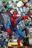 Spider-Man (Chased by Villians) Art Poster Print - 24 X 36