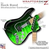 Fire Green WraptorSkinz Skin fits Rock Band Stratocaster Guitar for Nintendo Wii, XBOX 360, PS2 & PS