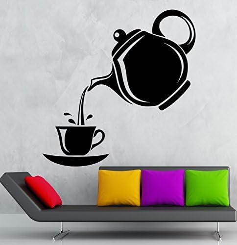 Wall Stickers Tea Party Tea Coffee Maker Kitchen Decor Vinyl Decal