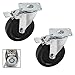 Pair Heavy-Duty 5 in. Swivel Casters with Double-Lock Brake - 600 LB for the Set of Two