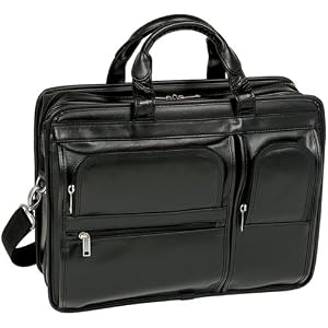 McKleinUSA Hubbard 88435 P Series Double Compartments Laptop Case (Black)