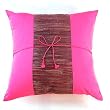 Handmade Deluxe Cushion Cover / Pillow Sham In Hot Pink With Silky Maroon Fusion Filigree Detail