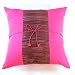 Handmade Deluxe Cushion Cover / Pillow Sham In Hot Pink With Silky Maroon Fusion Filigree Detail