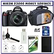 Nikon D3000 10MP Digital SLR Camera w/ 18-55mm f/3.5-5.6G AF-S DX VR Nikkor Zoom Lens w/ Transcend 8GB SDHC Card + EN-EL9a Battery + Case + Accessory Kit