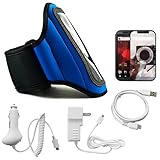 Blue Moisture Resistant Protective Neoprene Exercise Workout Armband with A ....