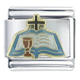 Bible And Chalice Religious Italian Charms Bracelet Link