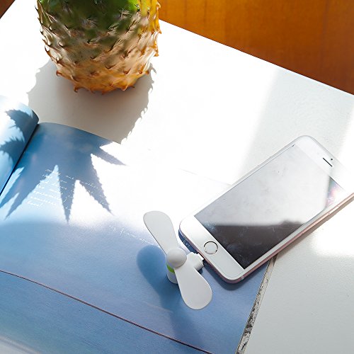 Portable Mini USB Fan, Pop Color Mini USB Fan 5-Pin for Android and Galaxy 3.5 inch (White)