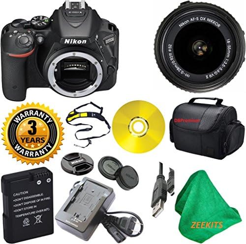 Nikon D5500 DX-format Digital SLR Body (Black) with 18-55mm f/3.5-5.6 AF-S DX VR NIKKOR Zoom Lens with Deluxe Case + 3 Year Worldwide Warranty - International Version
