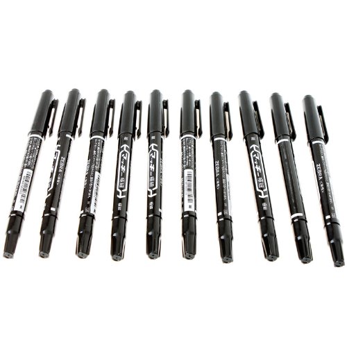 TOMTOP 10pcs Dual Tattoo Body Piercing Skin Scribe Stencil Markers Dermal Surgical Medical Pen