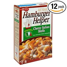 Hamburger Helper Cheesy Italian Shells, 7.5-Ounce Boxes (Pack of 12)