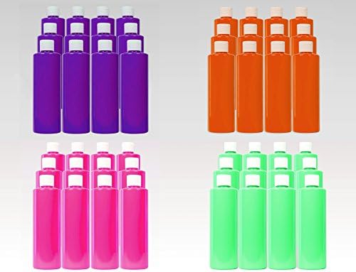 48 Mega Pack 16oz Washable Party Paint Assortment (Pink, Orange, Green, Violet)