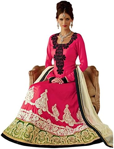 INMONARCH Womens Coral Silk Floor Length Anarkali With Jacket SLKI1011N stitched