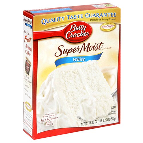 Betty Crocker Supermoist Cake Mix, White, 18.25-Ounce Boxes (Pack of 12) by Cakes