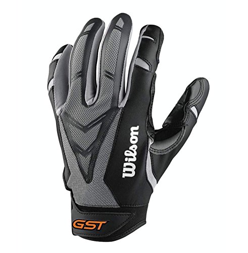Wilson Adult GST Skill Receivers Gloves, Grey/Black, Medium