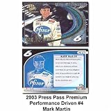 Press Pass Premium Performance Driver '03 Mark Martin Card