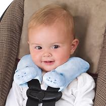 Kiddopotamus & Co Cushystraps Super Soft Strap Covers With Kitty Cat Heads Blue Color