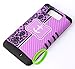 Motorola Droid Ultra XT1080 / Maxx XT1080M - HARD & SOFT RUBBER HYBRID HIGH IMPACT CASE (Purple Damask Anchor on Black)