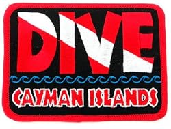 Dive Grand Cayman Islands Patch Embroidered Iron On Scuba Diving Flag Emblem Souvenir