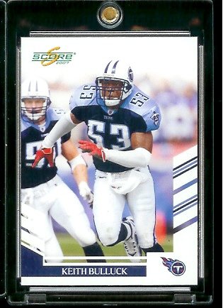 2007 Score #244 Keith Bulluck Tennessee Titans Football Card - Mint Condition - In Protective Display Case !