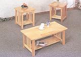 3pc Mission Style Light Oak Finish Wood Coffee & 2 End Tables Set