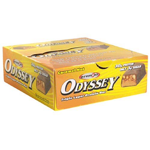Premier Nutrition Odyssey Triple Layer Protein Bar, Caramel Nut, 2.8 Ounce Bars (Pack of... by Premier Nutrition