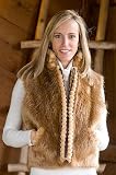 Women's Longhaired Beaver Vest with Groove Trim