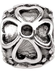 Persona Sterling Silver Four Leaf Clover Charm fits Pandora, Troll & Chamilia European Charm Bracelets